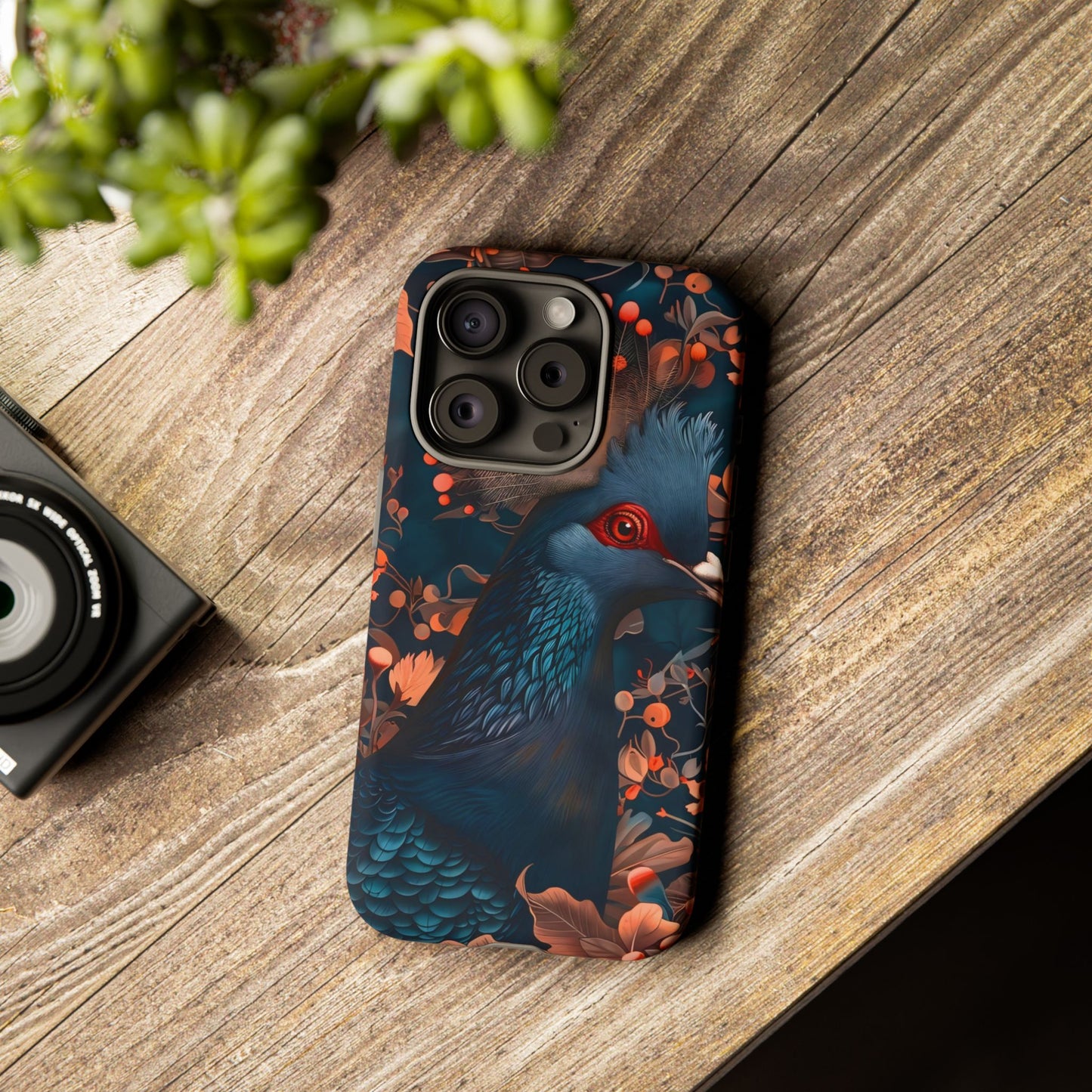 Vibrant Phone Case with Floral Peacock Design - Tough Cases, Artistic Phone Cover, Unique Gift for Nature Lovers, Stand Out Tech Accessory