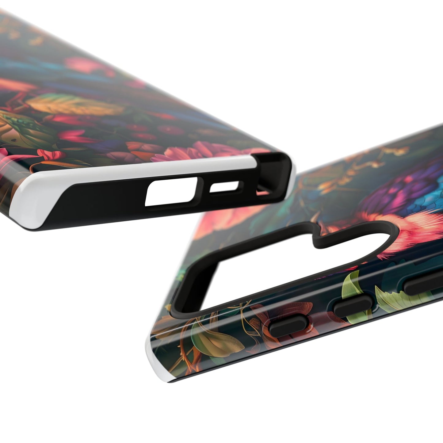 Tough Cases: Vibrant Tropical Bird Phone Case, Floral Smartphone Cover, Nature Lover Gift, Boho Phone Accessory, Cute Bird Case