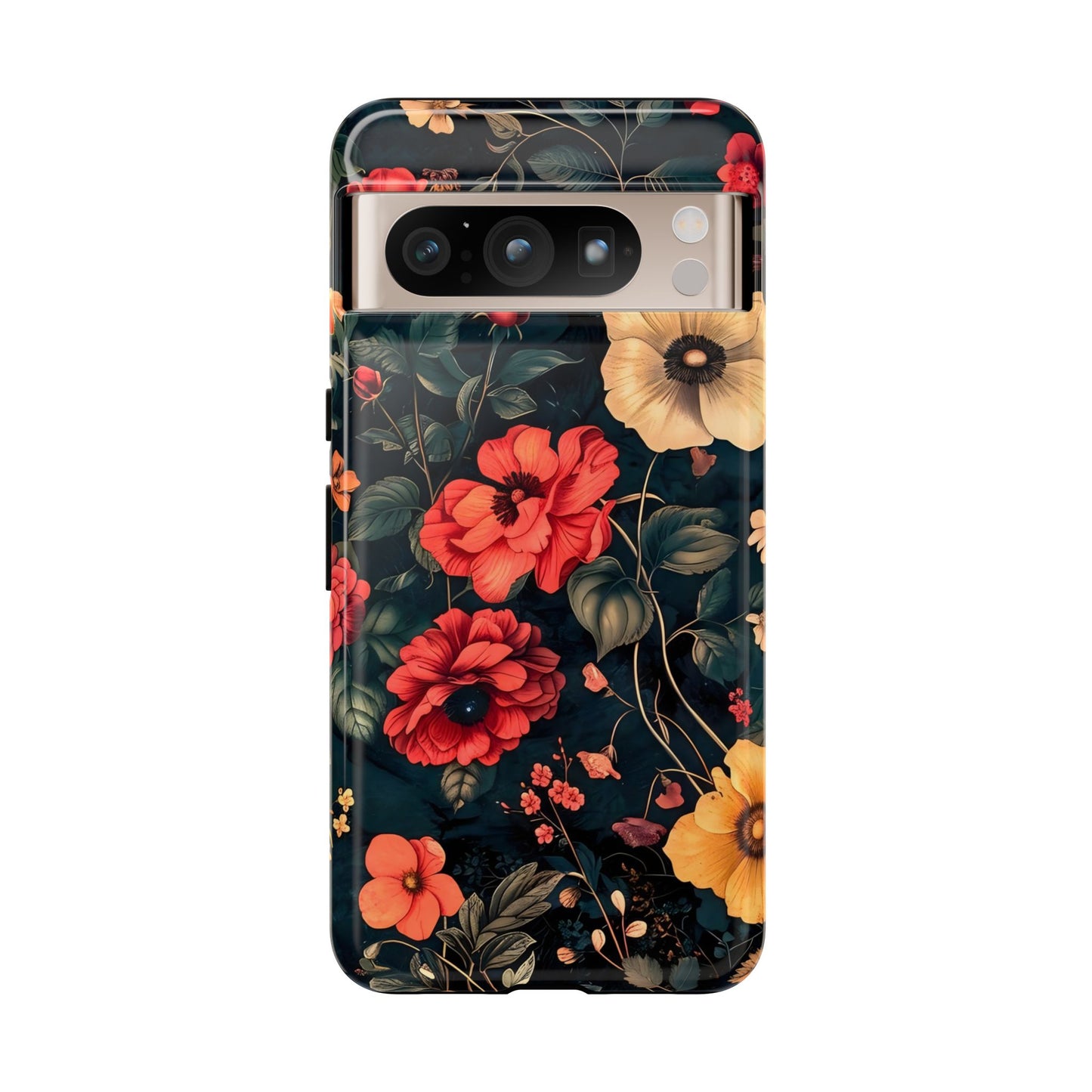 Floral Phone Case, Tough Cases, Flower Motif, Protective Cover, Gift for Her, Floral Design, Spring Accessory