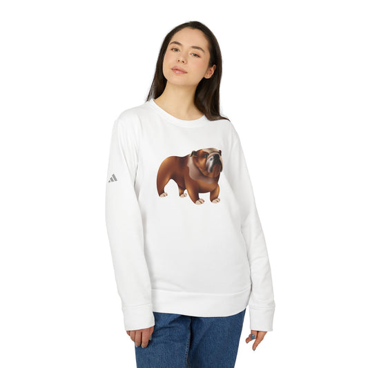 Adidas Unisex Bulldog Fleece Crewneck Sweatshirt - Cozy Animal Design for Dog Lovers - British Adorable Dog