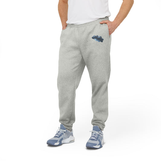 Cozy Adidas Unisex Fleece Joggers - Cloud Design - Serene Cloudscape