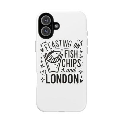 London Fish & Chips Phone Case | Fun Gift for Foodies, Travel Lovers, London Souvenir, Unique Accessories, Personalization Option