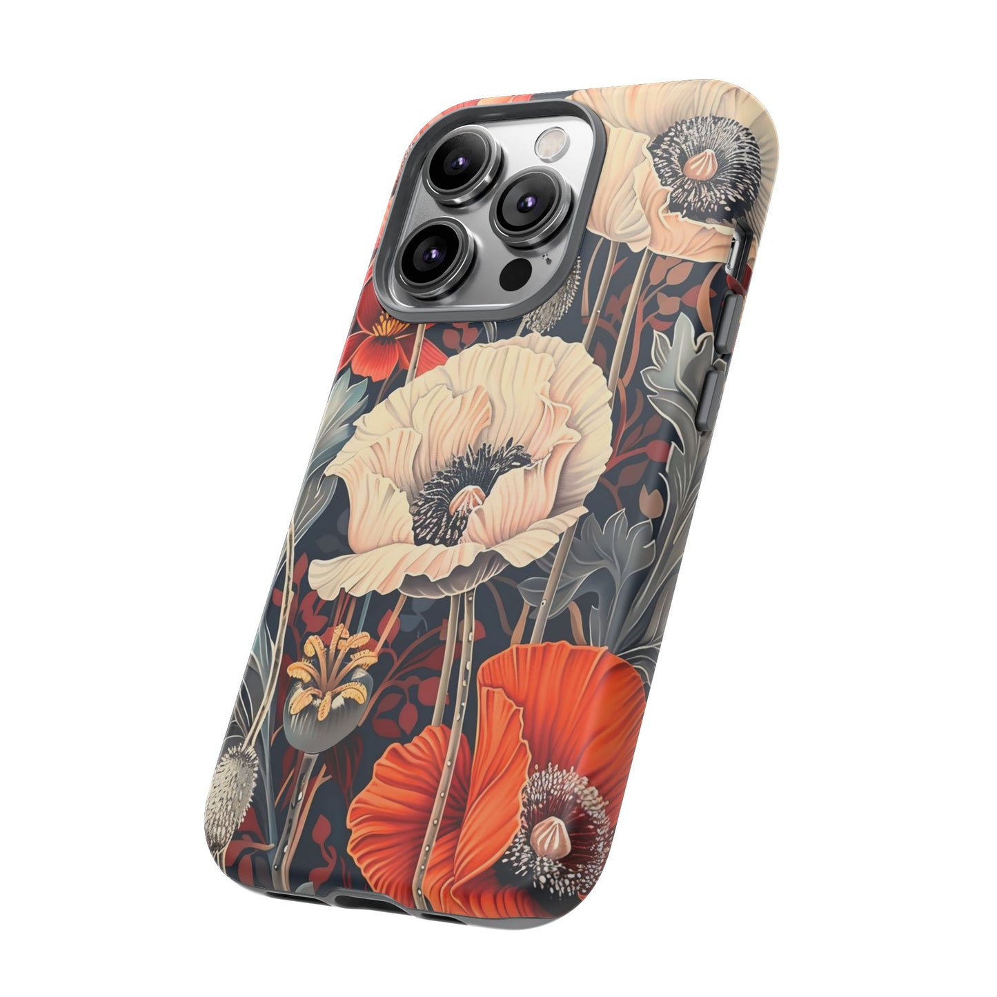 Floral iPhone Case, Tough Phone Cover, Artistic Protection, Flower Design, Unique Gift for Her, Phone Accessory, Trendy Tech