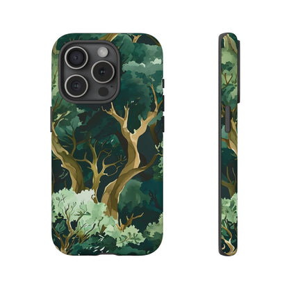 Forest Green Phone Case, Nature-Inspired Tough Cases, Eco-Friendly Gift, Outdoor Lover Accessory, Unique Phone Cover
