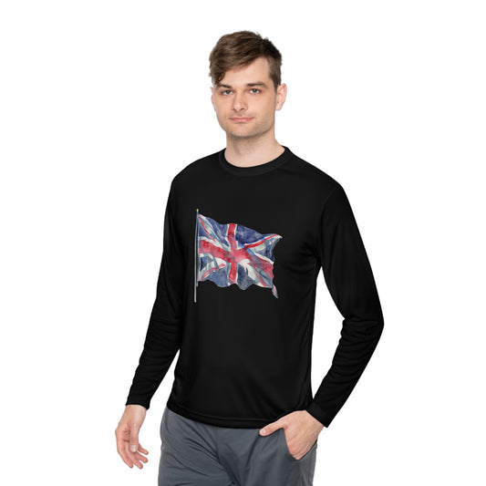 Unisex Lightweight Long Sleeve Tee - British Flag - Iconic Union Jack