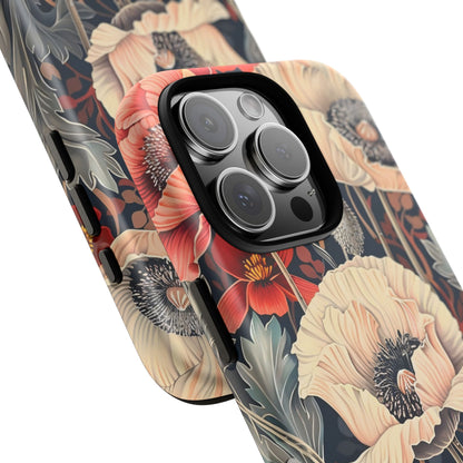 Floral iPhone Case, Tough Phone Cover, Artistic Protection, Flower Design, Unique Gift for Her, Phone Accessory, Trendy Tech