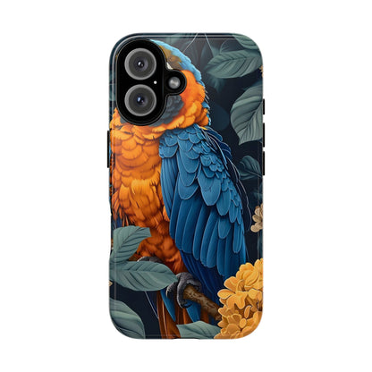 Tropical Parrot Phone Case - Tough Cases, Colorful Phone Cover, Nature Lover Gift, Floral Design, Bird Lover Accessory