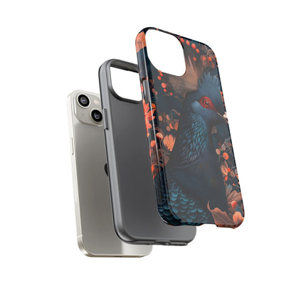 Vibrant Phone Case with Floral Peacock Design - Tough Cases, Artistic Phone Cover, Unique Gift for Nature Lovers, Stand Out Tech Accessory