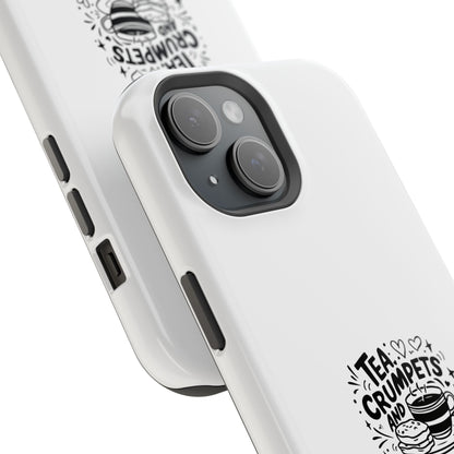 Magnetic Phone Case - Tea Crumpets London Adventures, Gift for Travelers, Cute Phone Cover, Unique Phone Accessory, Fun Design