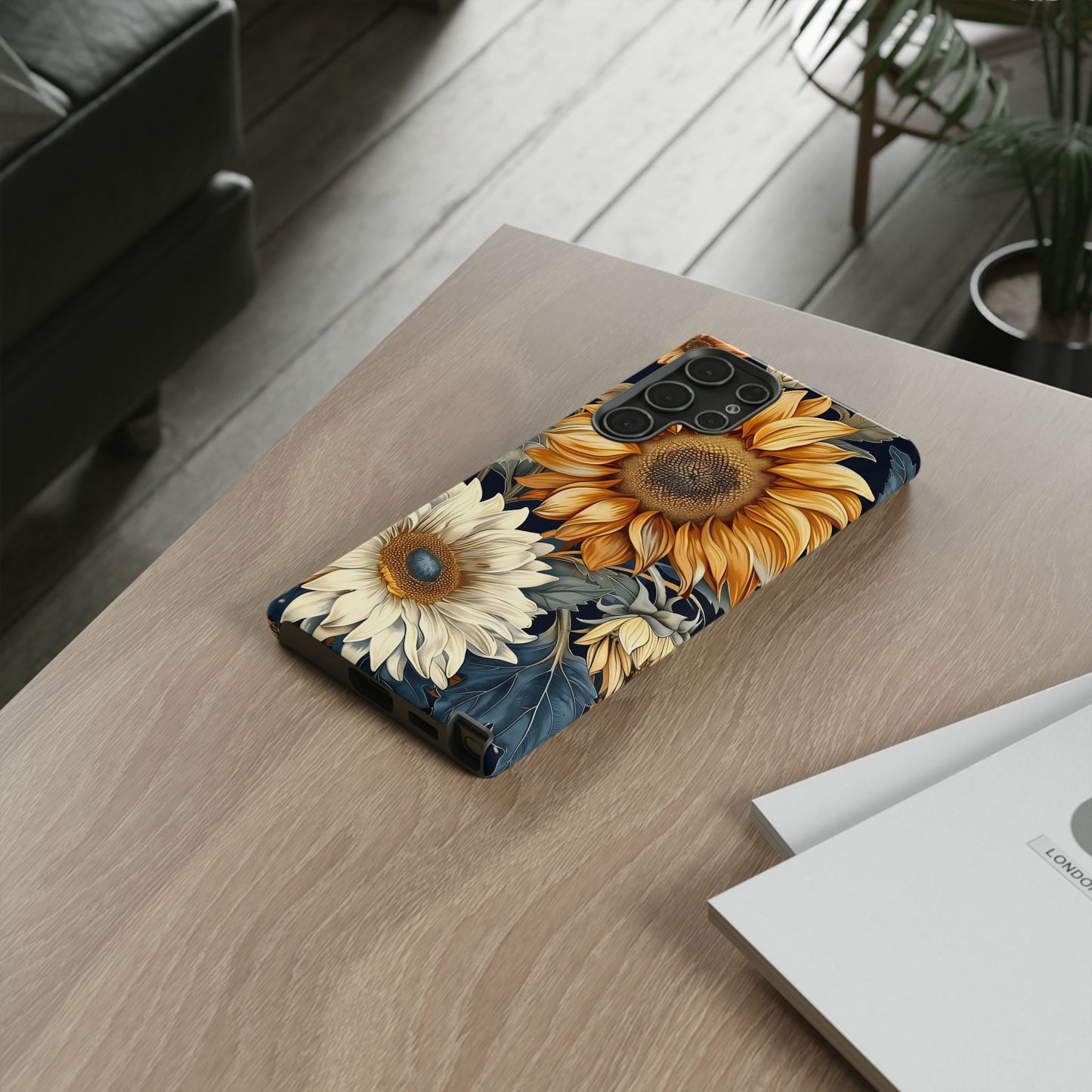 Floral Phone Case for Tough Cases, Sunflower Design, Nature Lover Gift, Birthday Present, Eco-Friendly Accessories, Summer Vibes