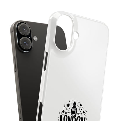 London Love Slim Phone Case - Perfect for Travelers, Gifts, London Souvenir, Minimalist Tech Accessory, Chic Cellphone Cover