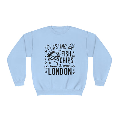 Unisex NuBlend® Crewneck Sweatshirt - Fish Chips and London
