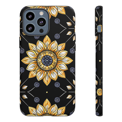Floral Phone Case with Mandala Design, Tough Cases for iPhone & Samsung, Boho Style, Gift for Her, Unique Accessories