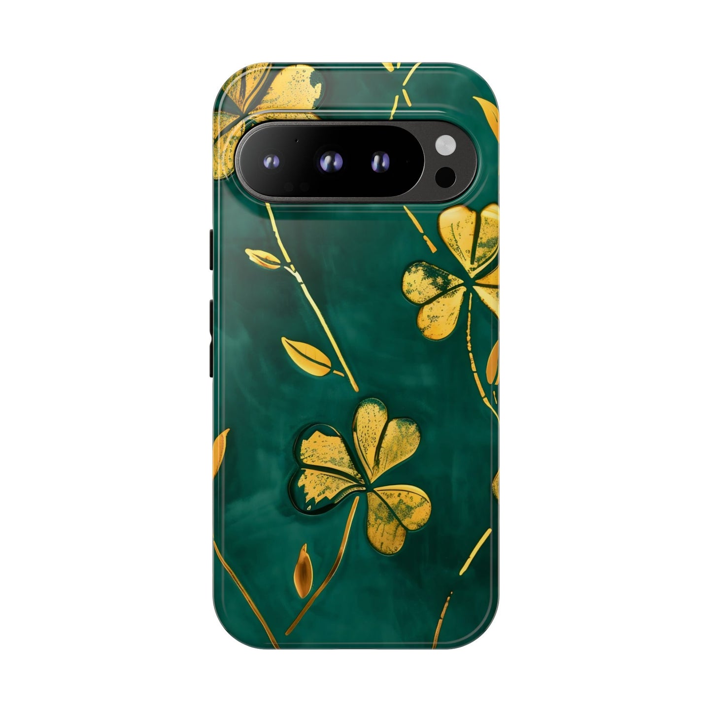 Floral Phone Case with Gold Accents, Tough Phone Cover, Stylish Phone Protector, Unique Gift for Her, Nature Lover Accessory