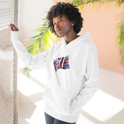 Three-Panel Fleece Hoodie - Waving Proud -The Union Jack Flag