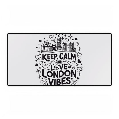 Keep Calm Love London Desk Mat, Workspace Decor, Office Accessory, Gift for Home Office, Desk Organizer, Student Essentials