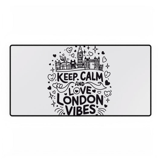 Keep Calm Love London Desk Mat, Workspace Decor, Office Accessory, Gift for Home Office, Desk Organizer, Student Essentials