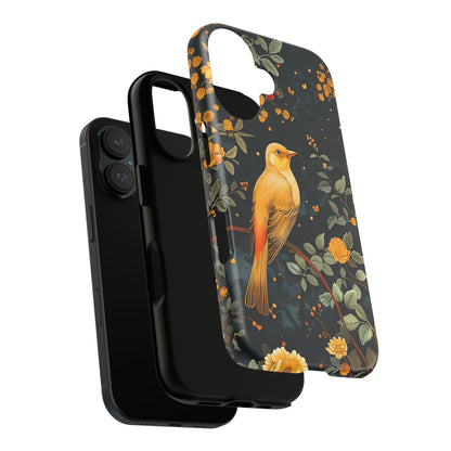Floral Phone Case, Tough Cases with Bird Design, Nature Lover Gift, Stylish Protection, Birthday Present, Floral Phone Cover