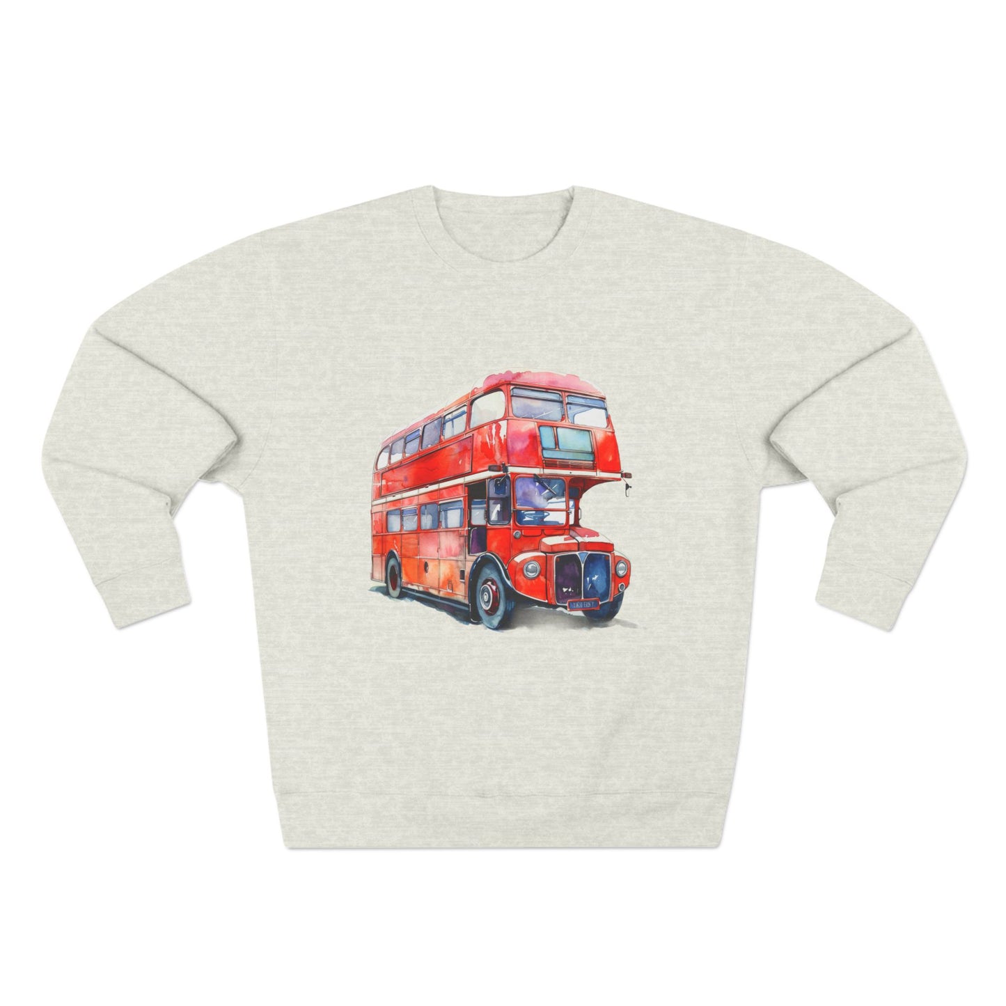 Unisex Crewneck Sweatshirt - London Transport English Bus Red Double-Decker