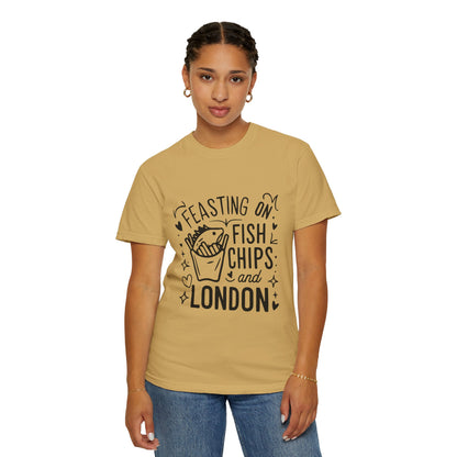 Unisex Garment-Dyed T-shirt - Fish Chips and London