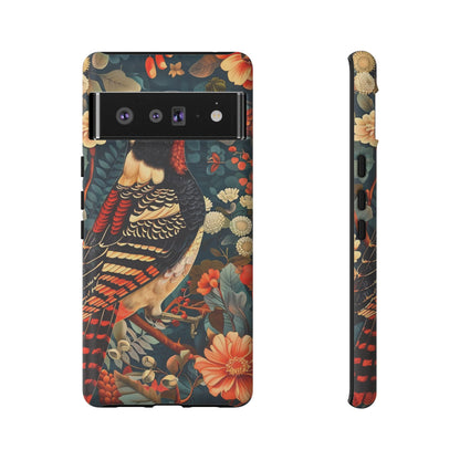 Nature-Inspired Phone Case with Floral Art, Tough Phone Cover, Protective Case, Gift for Nature Lovers, Unique Phone Accessory