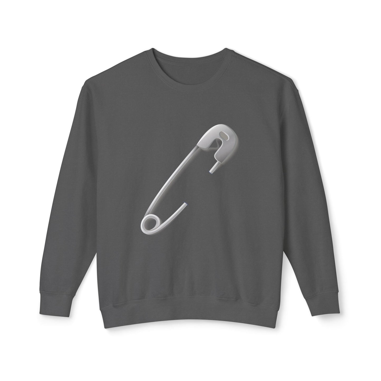 Unisex Lightweight Crewneck Sweatshirt - Minimalist Safety Pin