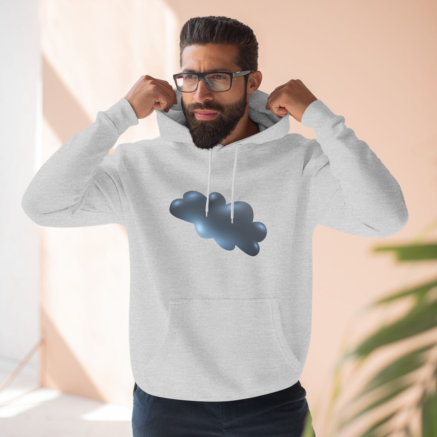 Three-Panel Fleece Hoodie - Durable Serene Cloudscape - Dreamy Cloud