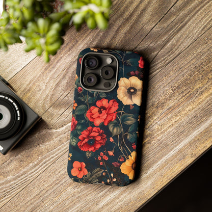 Floral Phone Case, Tough Cases, Flower Motif, Protective Cover, Gift for Her, Floral Design, Spring Accessory