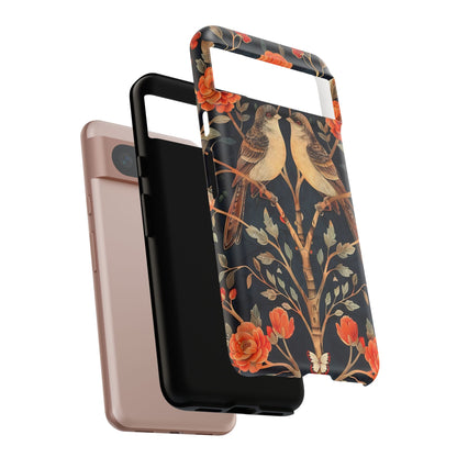 Floral Phone Case – Tough Cases with Bird Design, Unique Gift for Nature Lovers, Stylish Tech Accessory, Phone Cover, Artistic Case