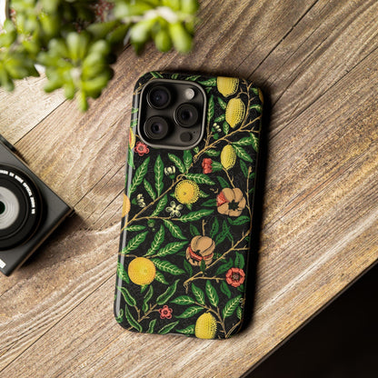 Tough Cases Phone Case, Floral Phone Cover, Tough Phone Protection, Gift for Plant Lovers, Black Background, Eco-Friendly Design