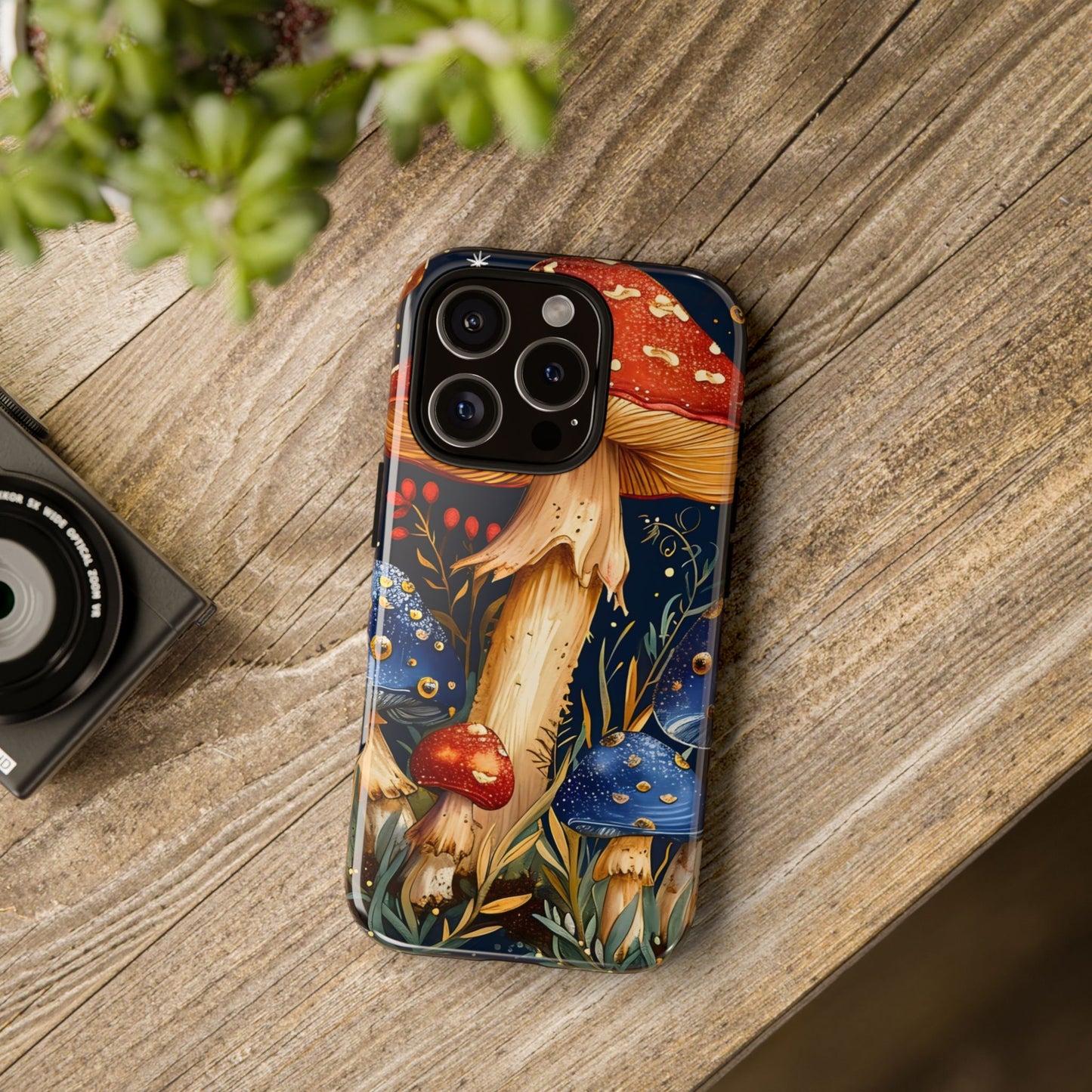 Colorful Mushroom Phone Case, Tough Cases with Nature Design, Gift for Nature Lovers, Artistic Phone Protector, Gift for Her