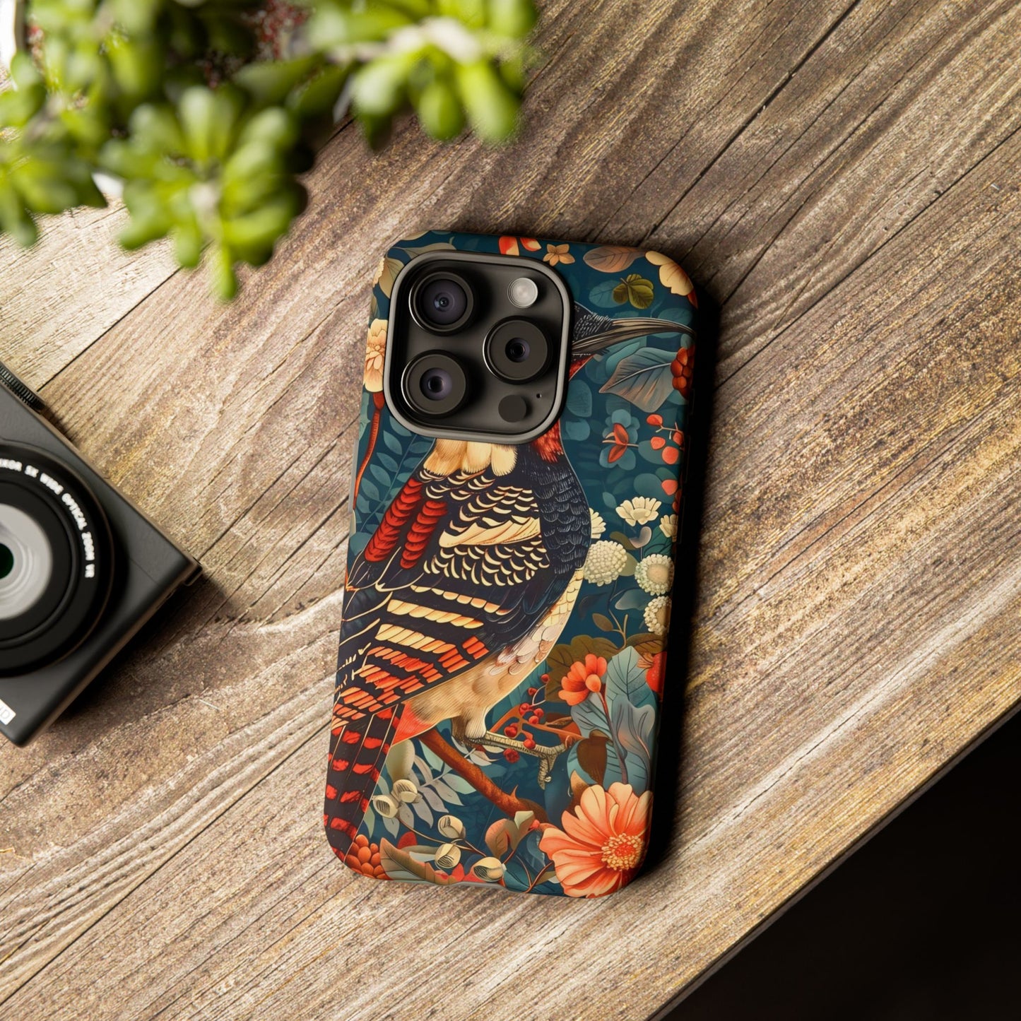 Nature-Inspired Phone Case with Floral Art, Tough Phone Cover, Protective Case, Gift for Nature Lovers, Unique Phone Accessory