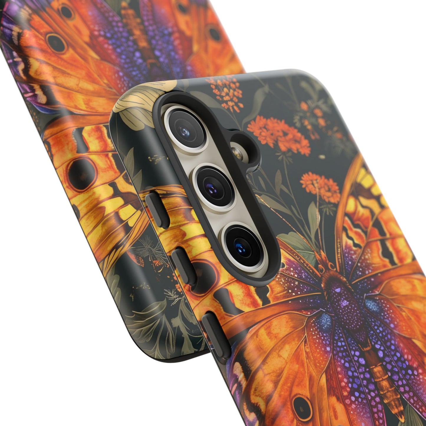 Butterfly Phone Case, Tough Cases for Nature Lovers, Vibrant Floral Design, Gift for Her, Cute Phone Accessories, Butterfly Artwork