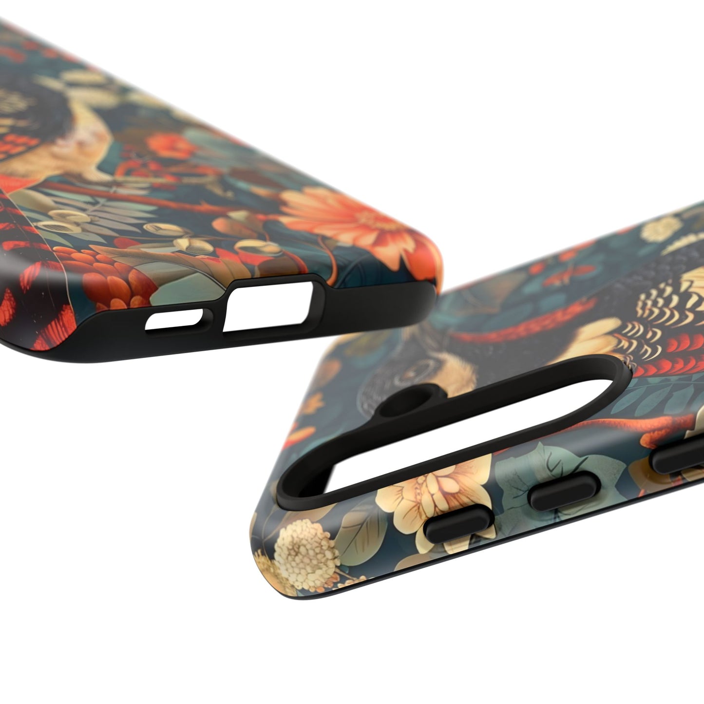 Nature-Inspired Phone Case with Floral Art, Tough Phone Cover, Protective Case, Gift for Nature Lovers, Unique Phone Accessory