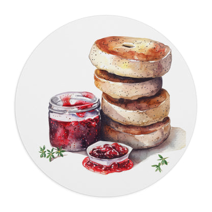 Bagel Lover's Mouse Pad, Office Decor, Cute Gift for Foodies, Bagel Enthusiast Accessory, Kitchen Themed Office Supplies