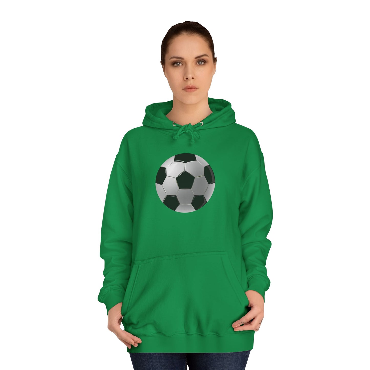 Dynamic Football Design - Sports Passion and Energetic Unisex College Hoodie