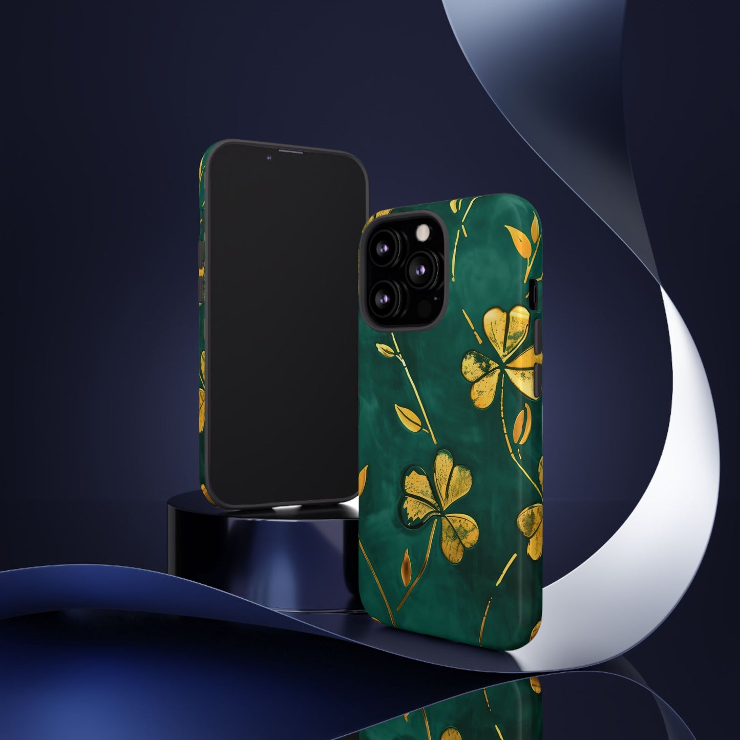 Floral Phone Case with Gold Accents, Tough Phone Cover, Stylish Phone Protector, Unique Gift for Her, Nature Lover Accessory