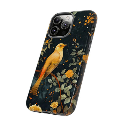 Floral Phone Case, Tough Cases with Bird Design, Nature Lover Gift, Stylish Protection, Birthday Present, Floral Phone Cover