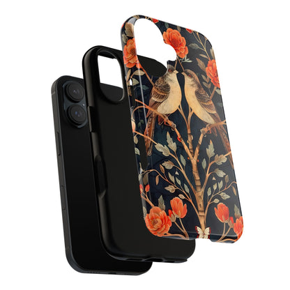Floral Phone Case – Tough Cases with Bird Design, Unique Gift for Nature Lovers, Stylish Tech Accessory, Phone Cover, Artistic Case