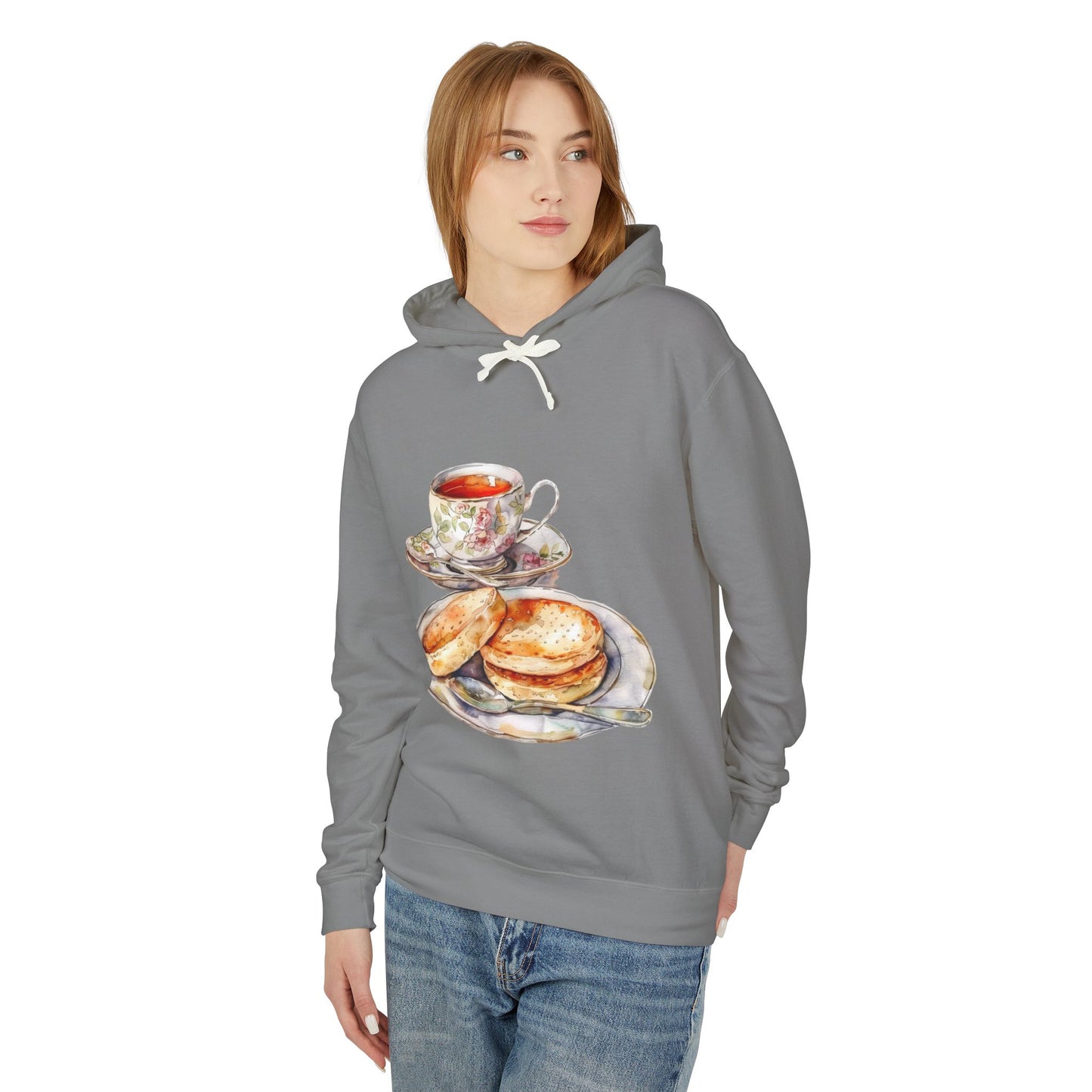 Unisex Lightweight Hooded Sweatshirt - Dine Like a Monarch - Classic Royal Dishes of Britain
