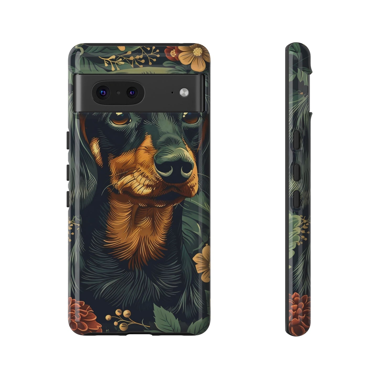 Dachshund Phone Case, Floral Pet Phone Cover, Dog Lover Gift, Tough Phone Case, Custom Dachshund Design, Unique Dog Owner Accessory