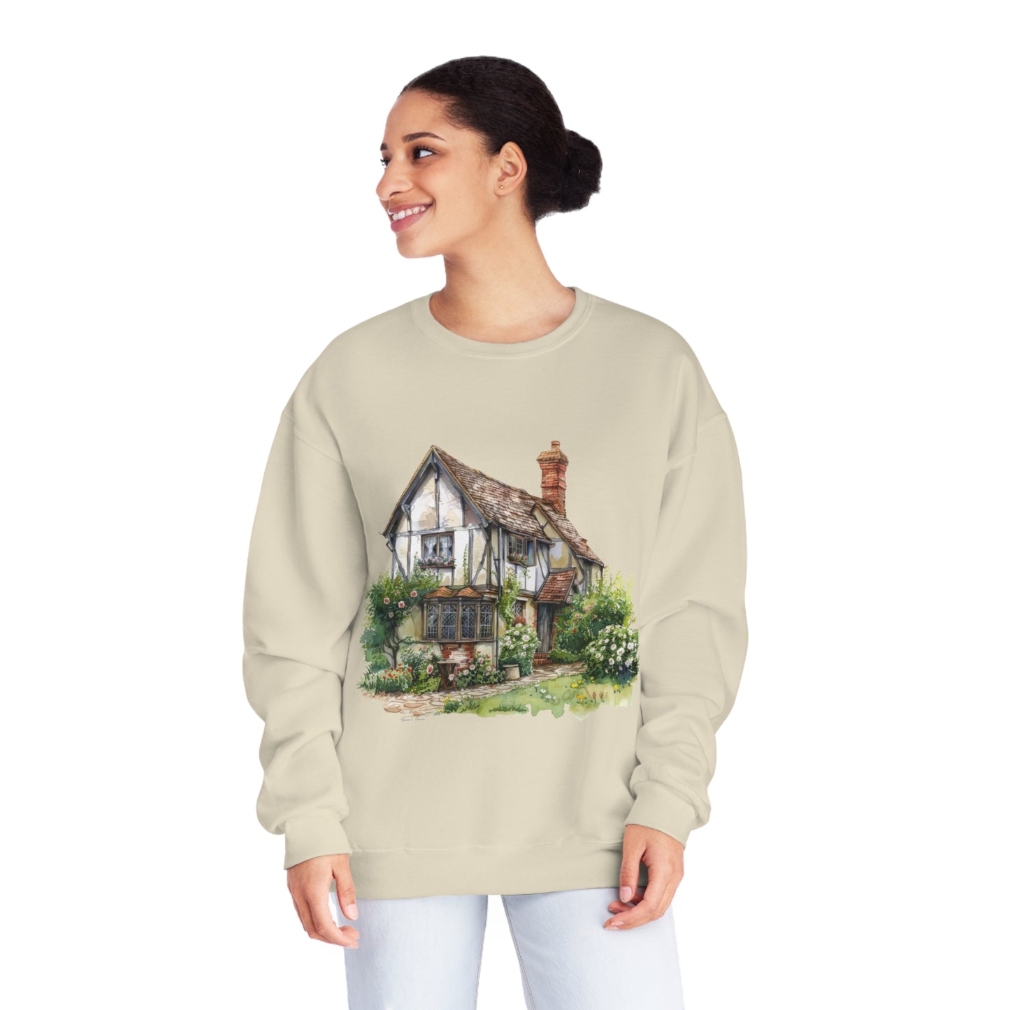 Unisex NuBlend® Crewneck Sweatshirt - British Historic House - Classic Architectural Elegance