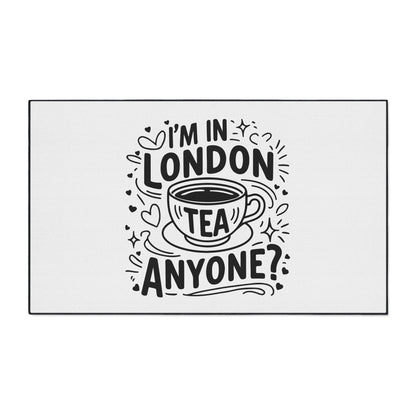 London Tea Heavy Duty Floor Mat - Cute Kitchen Decor, Welcome Mat, Coffee Shop Accessory, Gift for Tea Lovers, Home & Kitchen Item