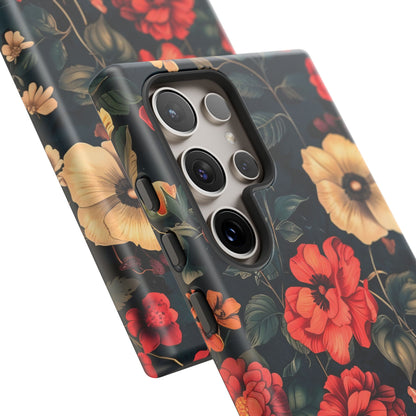 Floral Phone Case, Tough Cases, Flower Motif, Protective Cover, Gift for Her, Floral Design, Spring Accessory