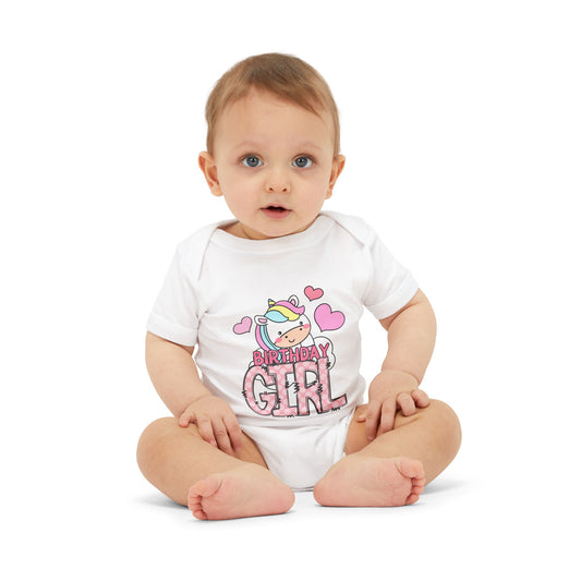 Birthday Girl Infant One Piece Bodysuit - Cute Unicorn Design