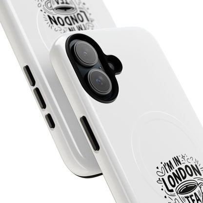 Magnetic Phone Case with London Tea Design, Tough Mobile Cover, Gift for Tea Lovers, Travel Accessory, Unique Phone Protector