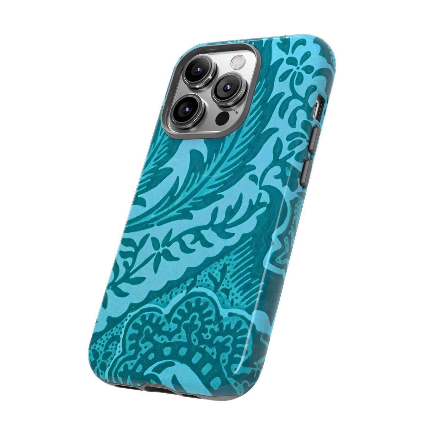 Protective Phone Case with Elegant Teal Design, Tough Cases, Floral Phone Cover, Stylish Smartphone Protection, Gifts for Her, Trendy [...]