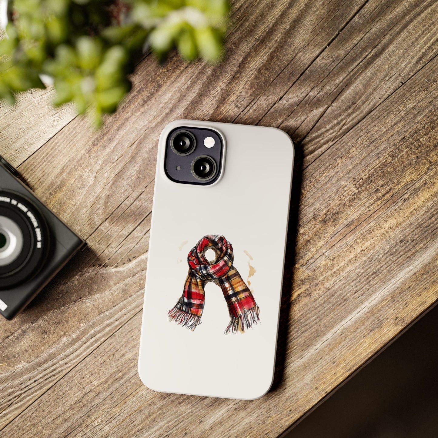 Cozy Scarf Slim Phone Case - Chic Protection for Your Device, Stylish Gift, Fall Aesthetic, Winter Fashion, Trendy Accessory