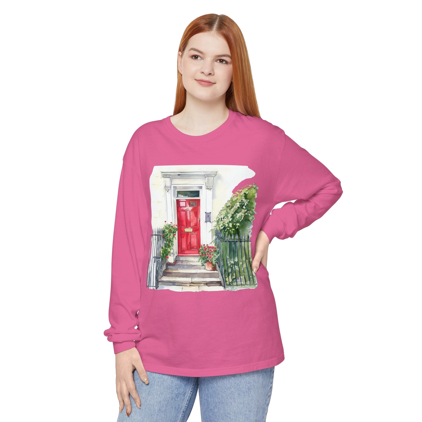 Unisex Garment-dyed Long Sleeve T-Shirt - Nature - Scenic Landscapes and Natural British Beauty