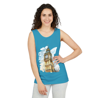 Unisex Garment-Dyed Tank Top - Keeping Time - The Clock Tower of Westminster